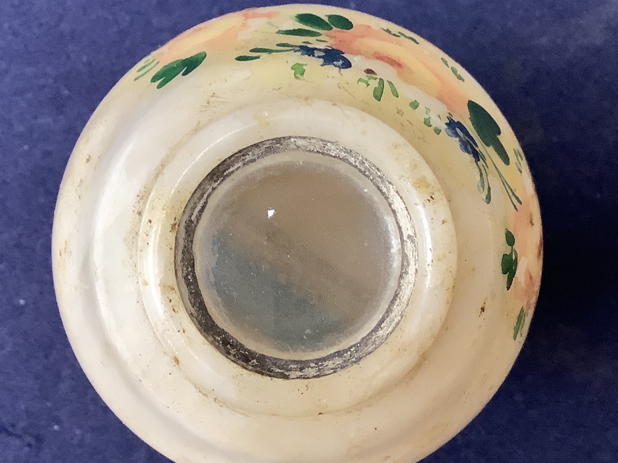 A 19th century alabaster souvenir Stanhope peep vase, Thames Tunnel view, height 11cm